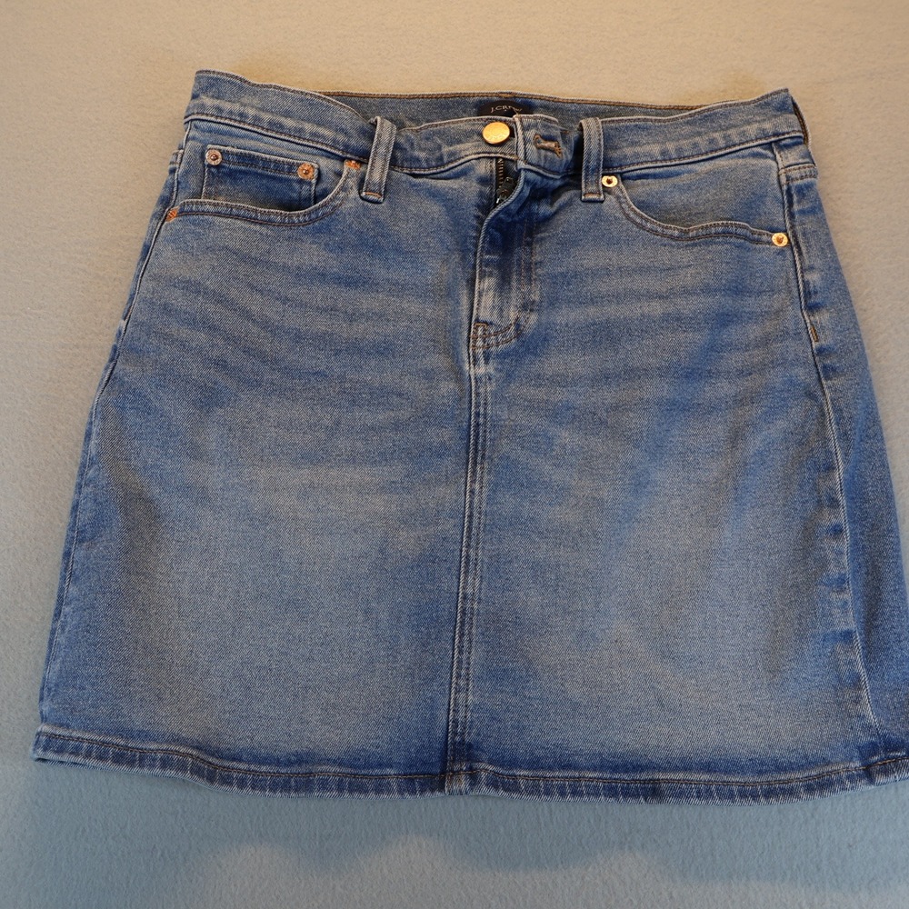 J.Crew Womens Blue Denim Mini Skirt Size 4 Medium Wash Stretch CH395